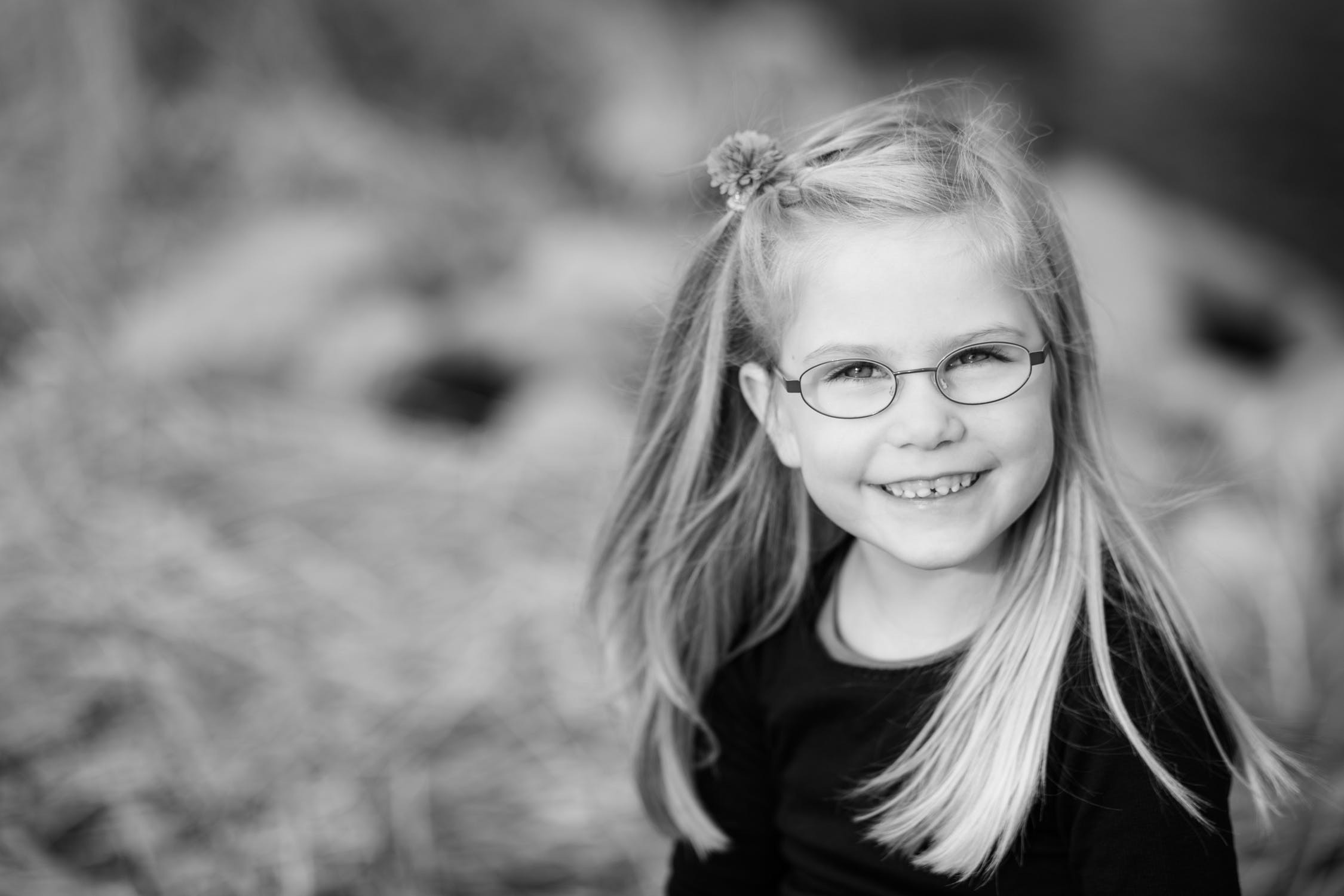 Image of a happy child with glasses